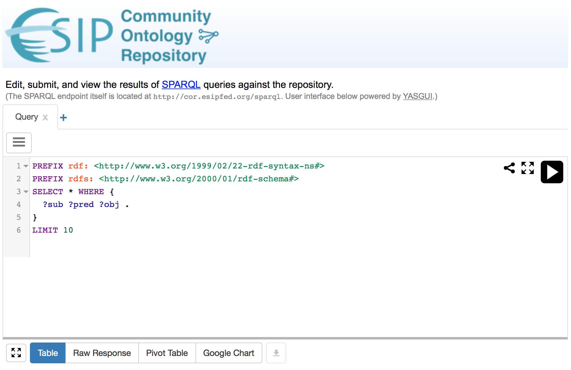 SPARQL search page