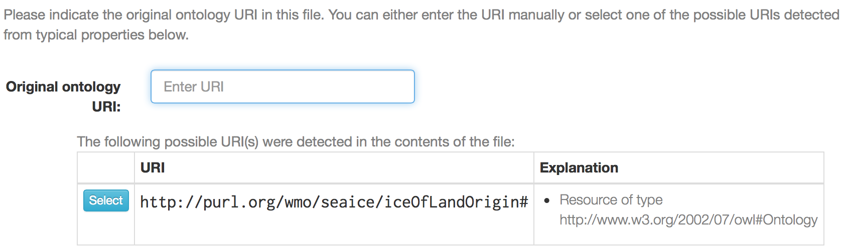 Ontology IRI selection for local file